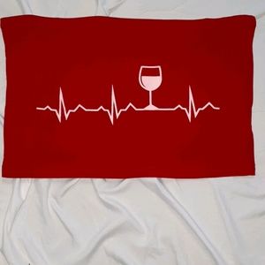 Shein wine heart beat tube crop top